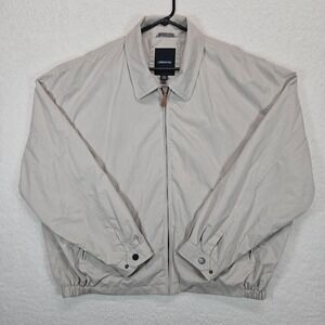 London Fog Men Lightweight Zip Golf Bomber Jacket XXL Beige Mesh Lined